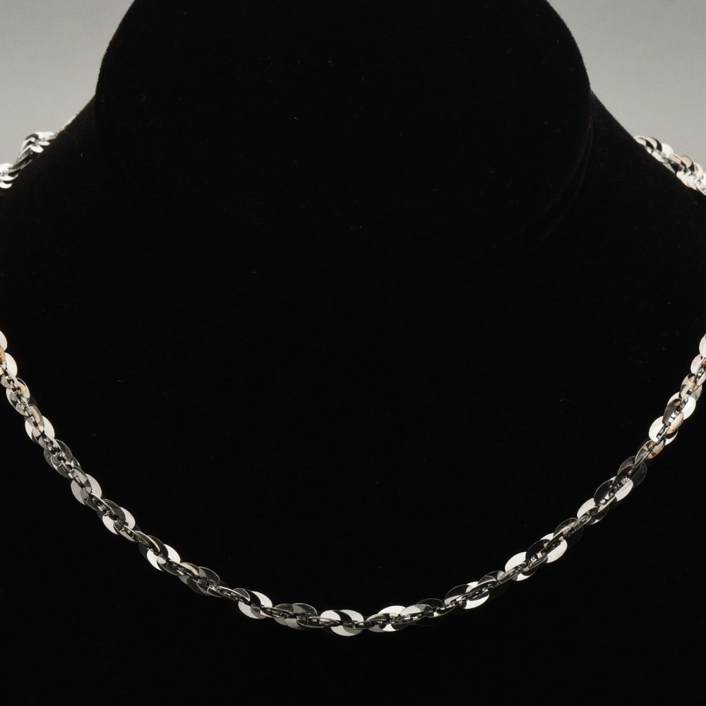 Milor - Vintage Sterling Silver Tinsel Link Chain Necklace - 16"